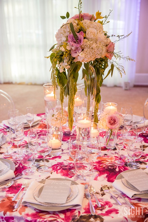 Renoir Table Linen, Pink Floral Table Cloth