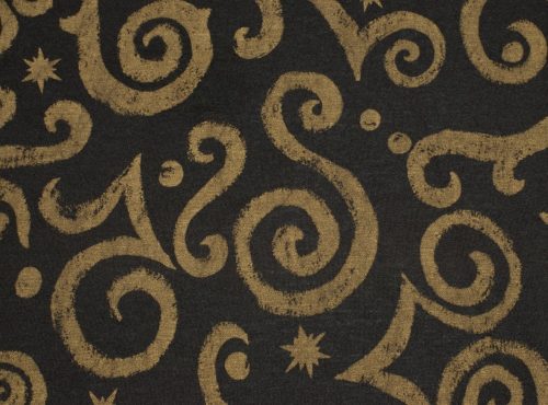 Arabesque Table Linen, Black and Gold Detailed Linen