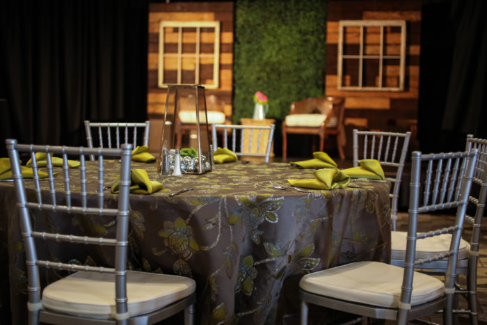 Zesty Glam Table Linen, Green Floral Table Cloth