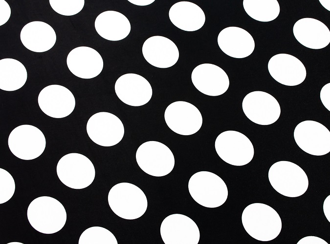 Black White Polka Dot Charmeuse Print #3 Apparel Dress Sewing Fabric BTY 