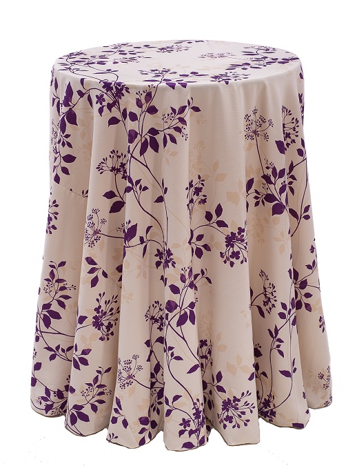 Plum Flora Table Linen, Purple Flower Table Cloth