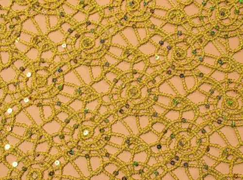 Gold Metallic Lace Table Cloth
