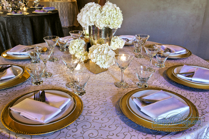 Gold & White Metallic Swirl Table Linen, Gold Swirl Table Cloth
