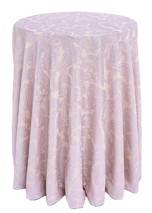 Rose Martinique Reversible Table Linen, Pink Paisley Table Cloth