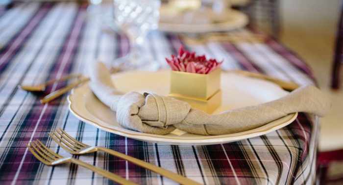 Manchester Plaid Table Linen, Red and White Plaid Table Cloth