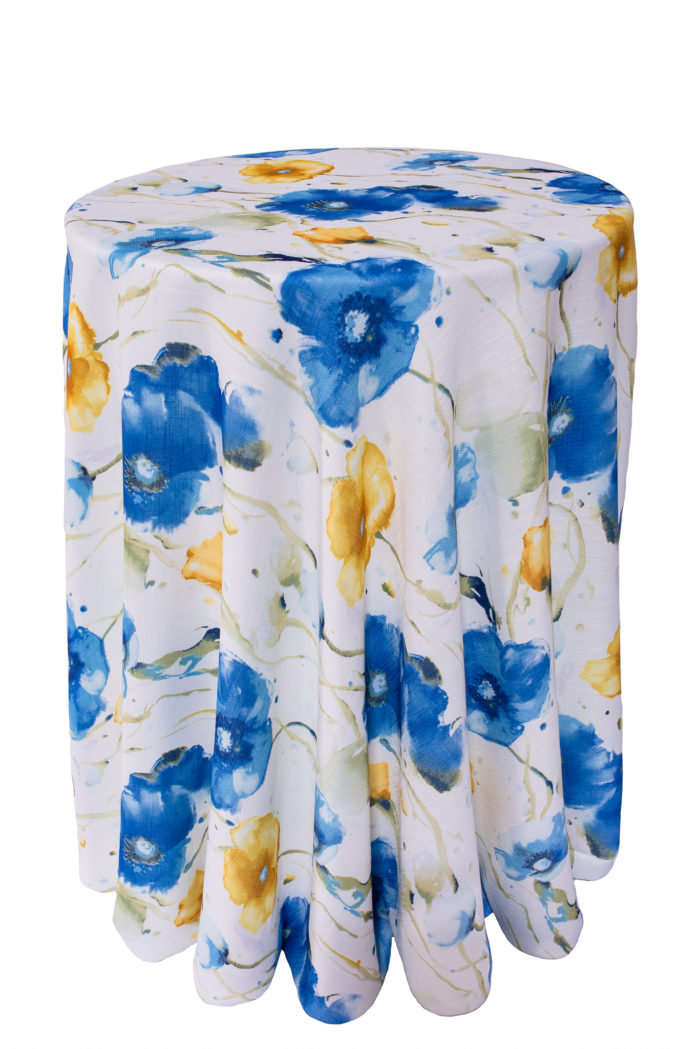 Van Gogh Table Linen, Blue Floral Table Cloth