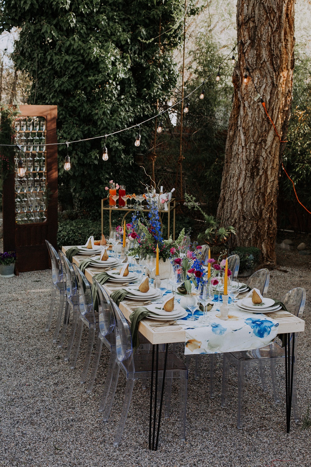 Van Gogh Table Linen, Blue Floral Table Cloth