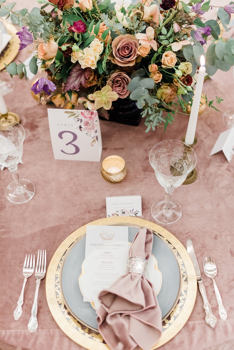 Dusty Rose Plush Velvet Table Cloth, Pink Velvet Table Linen