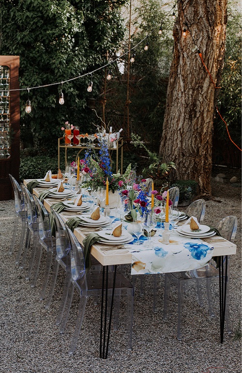Van Gogh Table Linen, Blue Floral Table Cloth
