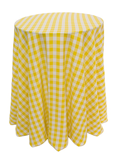 Yellow Check Table Linen, Yellow Gingham Table Cloth