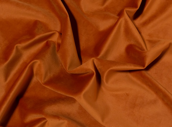 Peanut Butter' Velvet Fabric (Burnt Orange/ Brown)